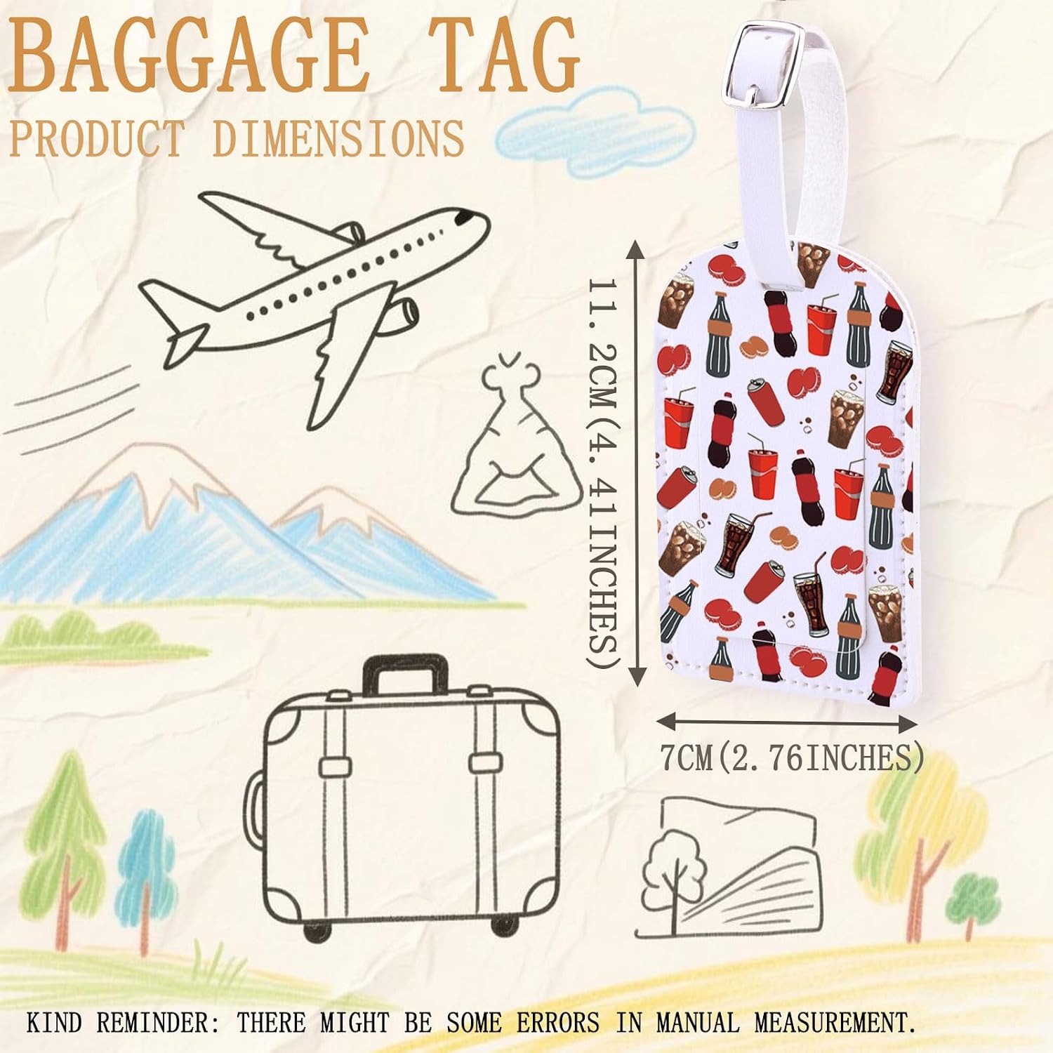 Funny Drink Merch Fizzy Drink Inspire Baggage Tag Soda Drinking Handbag Tag Soda Lover Gift Summer Trip Gift (Dieclub) image 2