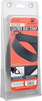 Pro Tec A241 Leather Bassoon Non-Slip Seat Strap with Lockable Hook Black Regular