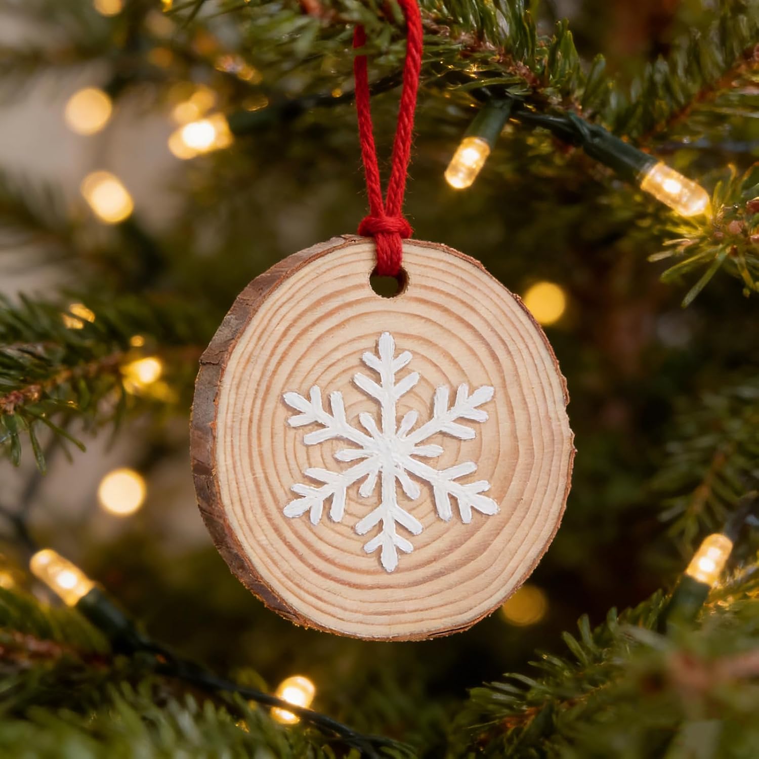 SOUJAP 60 PCS 4.3-4.7 inch Natural Wood Slices, Unfinished Round Wooden Slices, Log Discs Circles for DIY Crafts, Ornament, Coaster