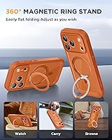 Vista 415 de Miracase Funda magnética para iPhone 14 de 6.1 pulgadas, protector de pantalla de vidrio templado integrado + protector de lente, compatible