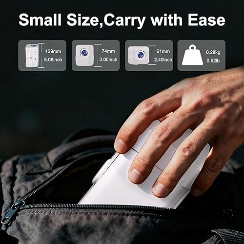 Miniatura 7 de Mini proyector, proyector portátil compatible con 4K, proyector de películas para exteriores Full HD 1080P con WiFi6 y Bluetooth, enfoque automático