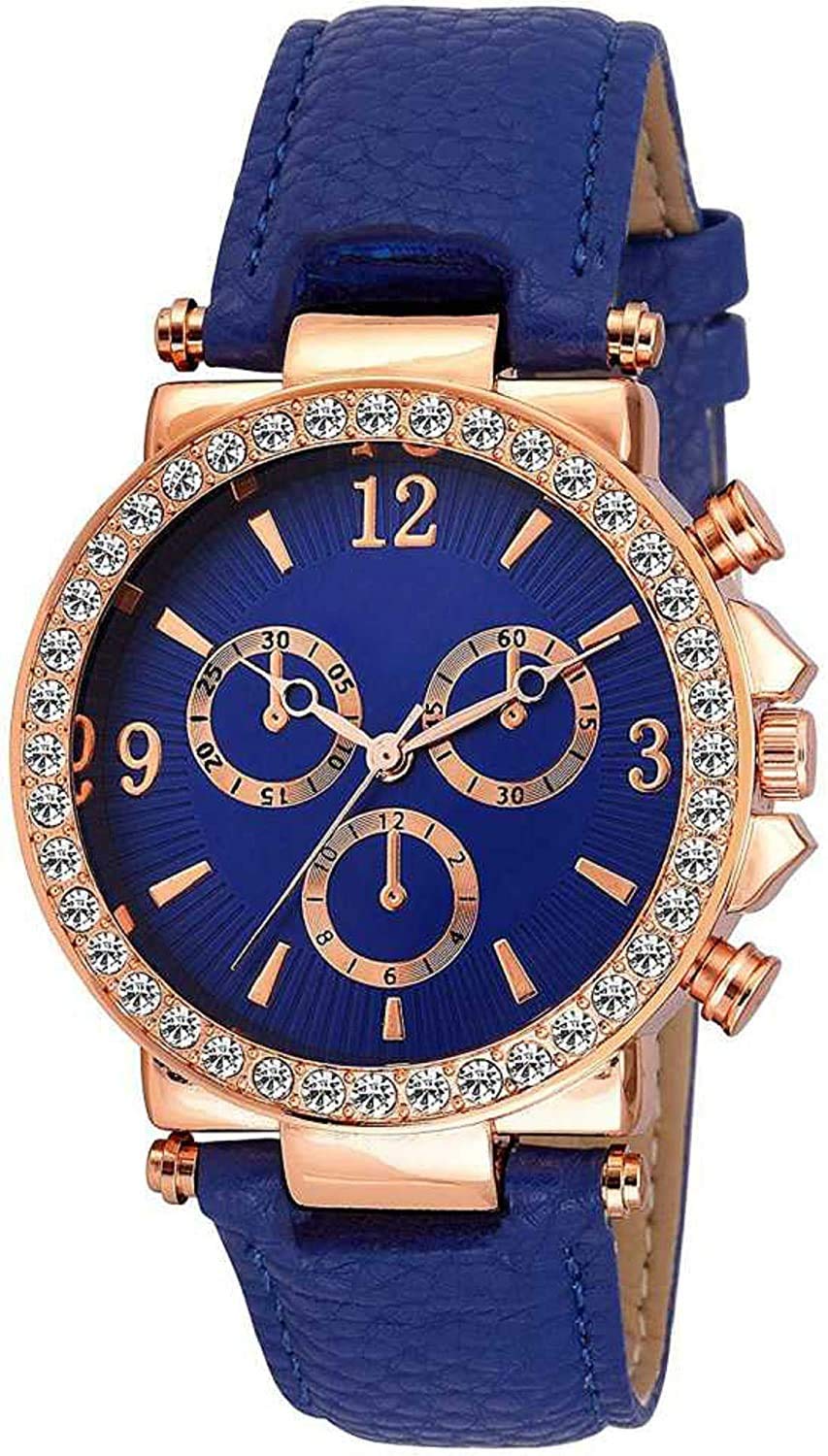 CLOUDWOOD Analogue Blue Dial Leather Strap Watch for Womens & Girls -WCL112 (Blue) (B08KWDYS6D) Amazon Price History, Amazon Price Tracker