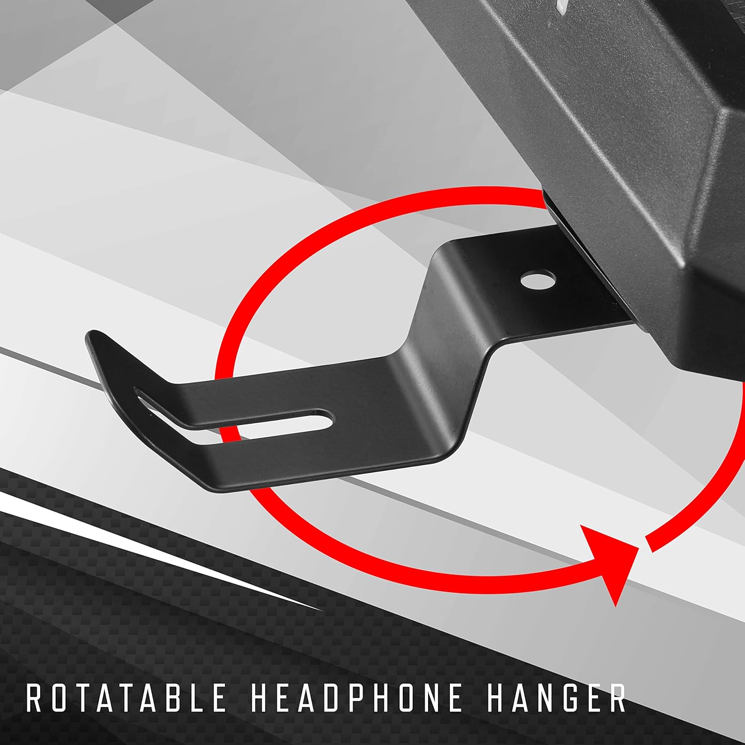 Homes: Inside + Out Kindira Modern Steel Gaming Desk with USB Ports, PC Mouse Pad and Rotatable Cup-Holder for Home Office, Classroom, Study Room, Black, Rectangular