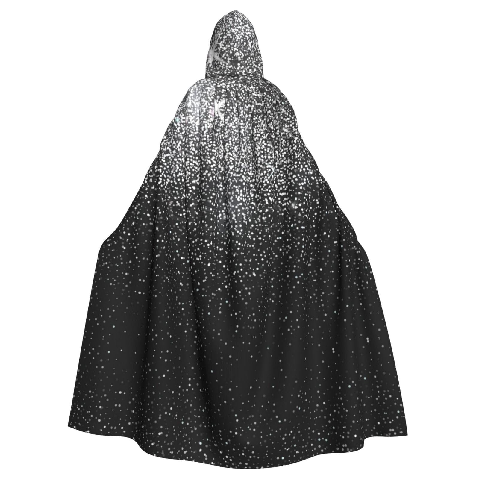 Shiny Silver Glitter Unisex Hooded Halloween Cloak Cosplay Halloween Christmas Fancy Dress Costumes For Adults