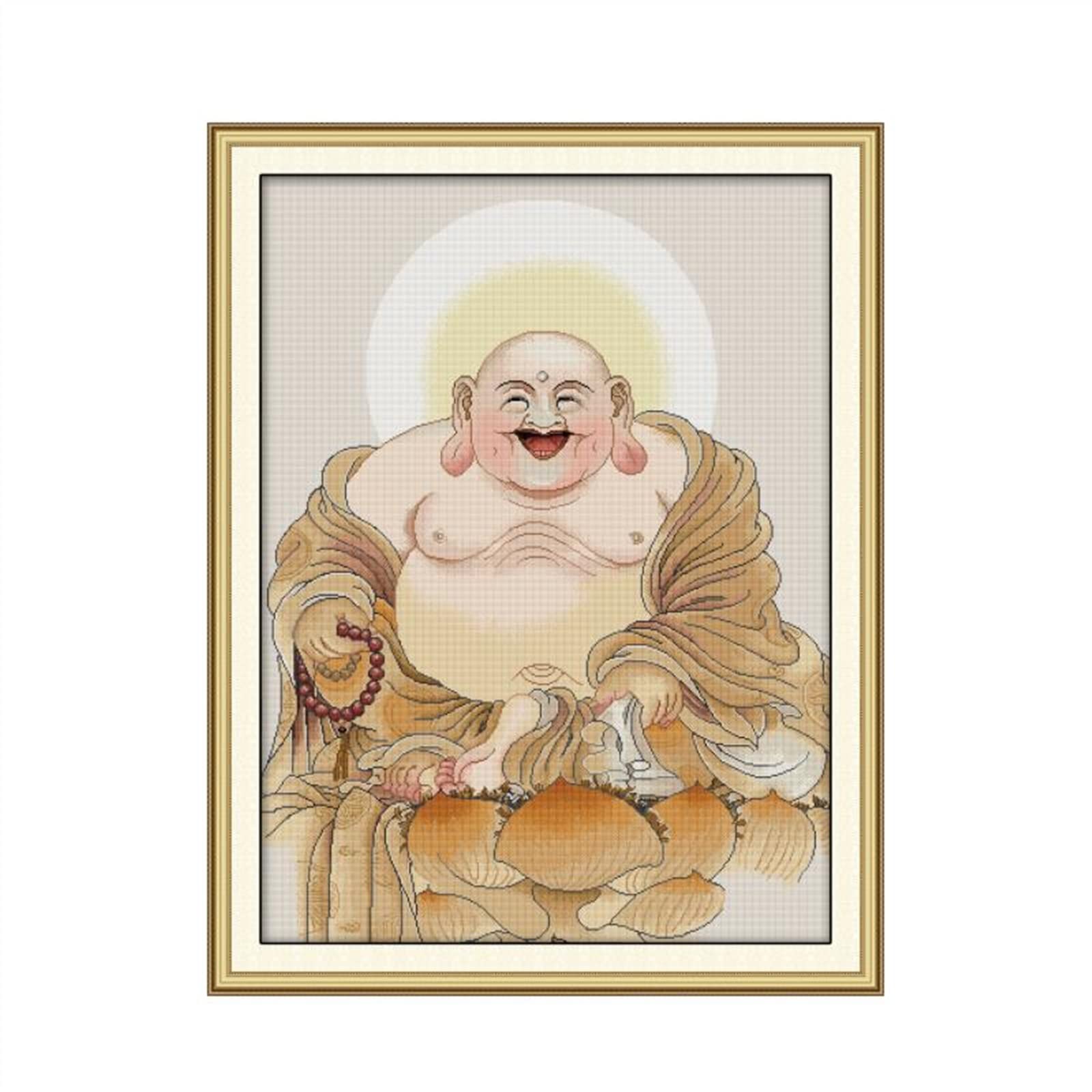 Point de Croix Bouddha 14ct unprint pour Décoration Murale Zen