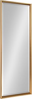 Kate and Laurel Calter Modern Framed Full Length Beveled Wall Mirror, 17.5x49.5 Gold