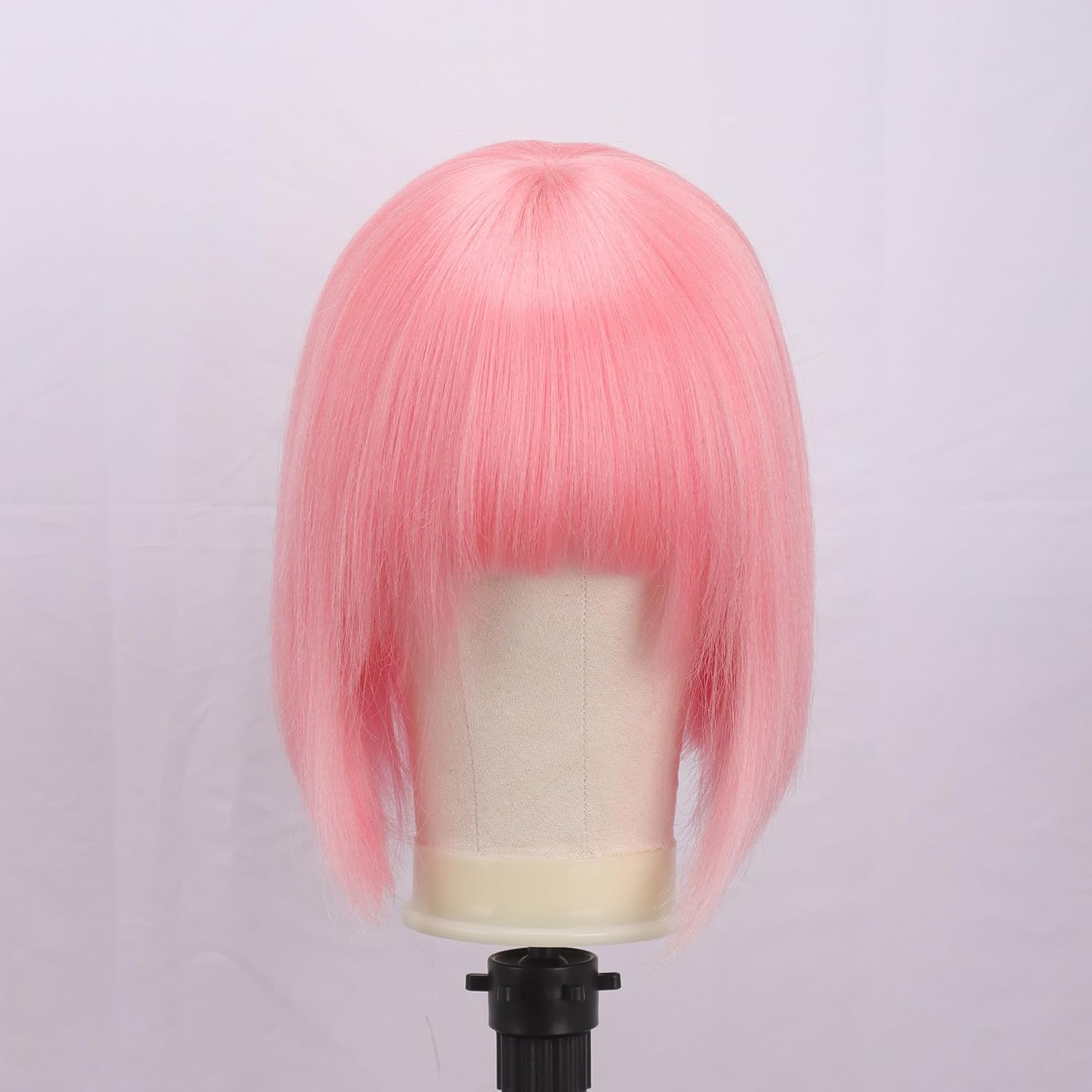 Night Wave Stylish Glow in the Dark Synthetic Bob Wig with Bangs for Daily Party,Halloween (pink)