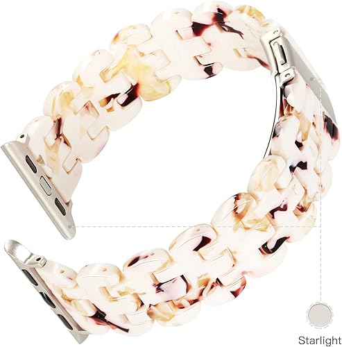 Miniatura 92 de Lightweight Resin Band For Apple Watch Series 11 10 SE 9 8 7 6 5 4 3 2 1 Ultra 3 2, Fashion Adjustable Replacement Strap for iWatch Bands 38mm 40mm