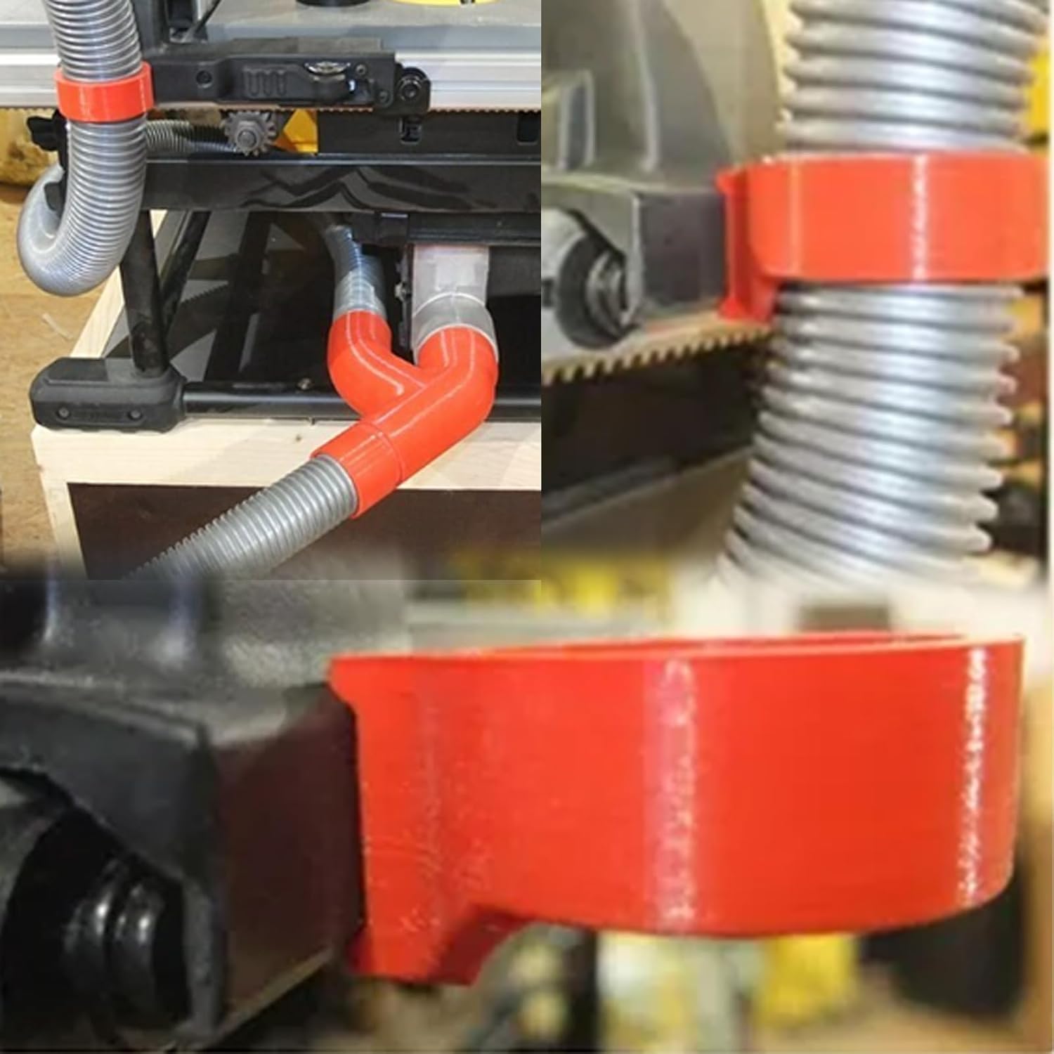 Table Saw Dust Collection System Compatible with Dewalt, Y-Shaped Dual Port Extractor Compatible with DWE7485 DWE7492 Models, Includes Vacuum Adapter and Hose Holder