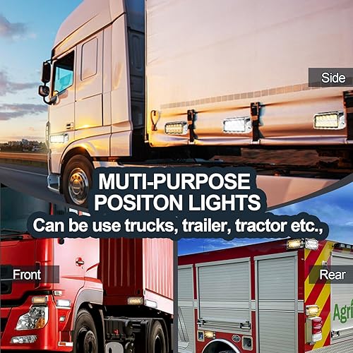 Miniatura 5 de Agrieyes Luces estroboscópicas ámbar 2 en 1, con luz de posición blanca, luces intermitentes de montaje en superficie de 12 W para vehículos, luces