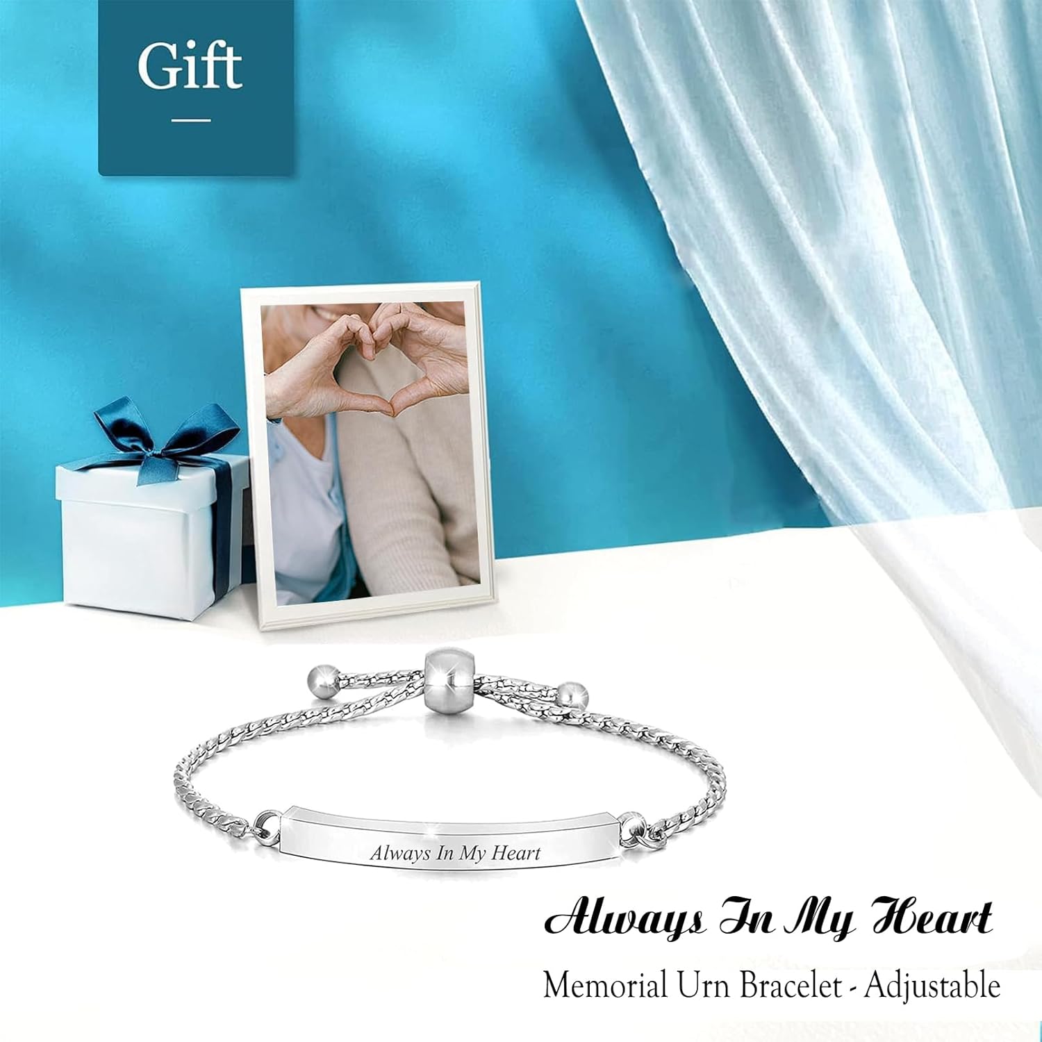zeqingjw Heart Cremation Bracelet for Ashes Stainless Steel Urn Bangles for Ashes Memorial Keepsake Cremation Memorial Urn Bracelet - Adjustable,Free Fill Kit - Image 8