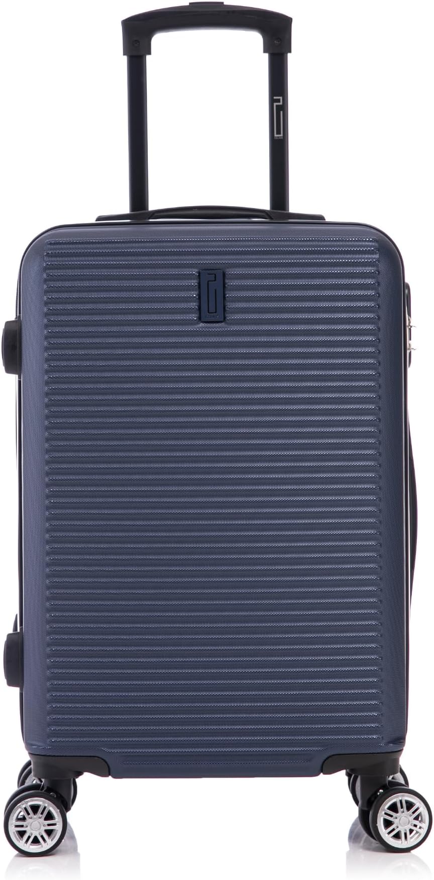 Medium Navy Blue Hard Shell Suitcase with 4 Wheels | Lightweight Checked Luggage 20kg 65cm | Integrated Lock | ABS | Medium Size Weekend Suitcase | Navy Blue