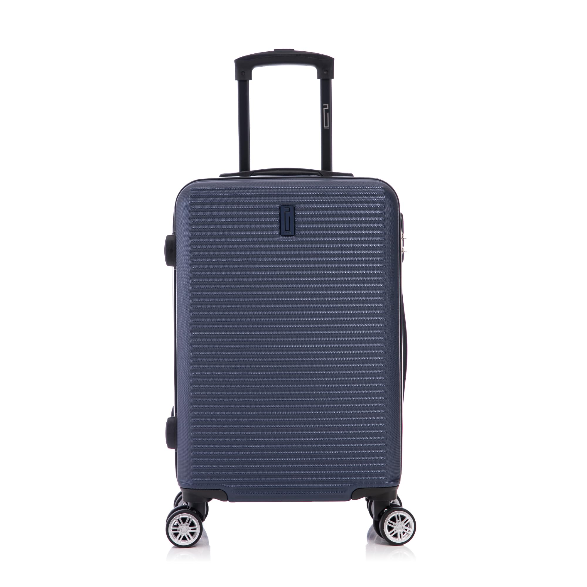 Medium Navy Blue Hard Shell Suitcase with 4 Wheels | Lightweight Checked Luggage 20kg 65cm | Integrated Lock | ABS | Medium Size Weekend Suitcase | Navy Blue
