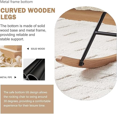 Miniatura 4 de Mecedora para guardería, planeador tapizado con respaldo alto, balancín para guardería, cómodo y elegante sillón decorativo para salas de estar,