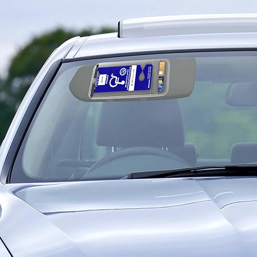 Miniatura 3 de Soporte para placa de discapacitados para automóvil, protector de letrero de permiso de estacionamiento para discapacitados para visera de