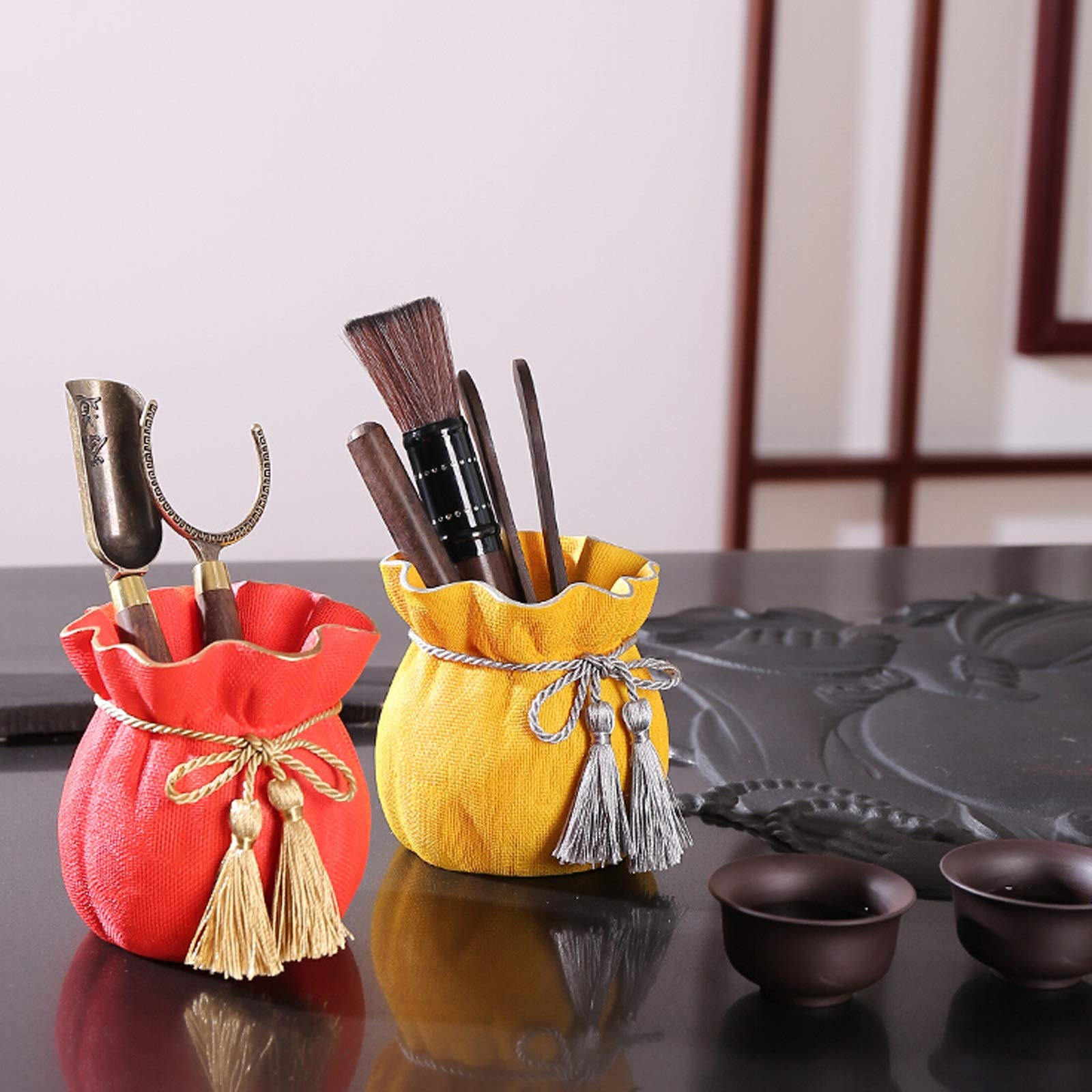 Stifteköcher Stiftbecher Bürostifthalter Einfache Desktopaufbewahrung Chinesischer Stil Bleistifthalter Kreative Möbel, Für Büroschule Stift Bleistift Organizer Stifteköcher Schreibtisch (Color : A)