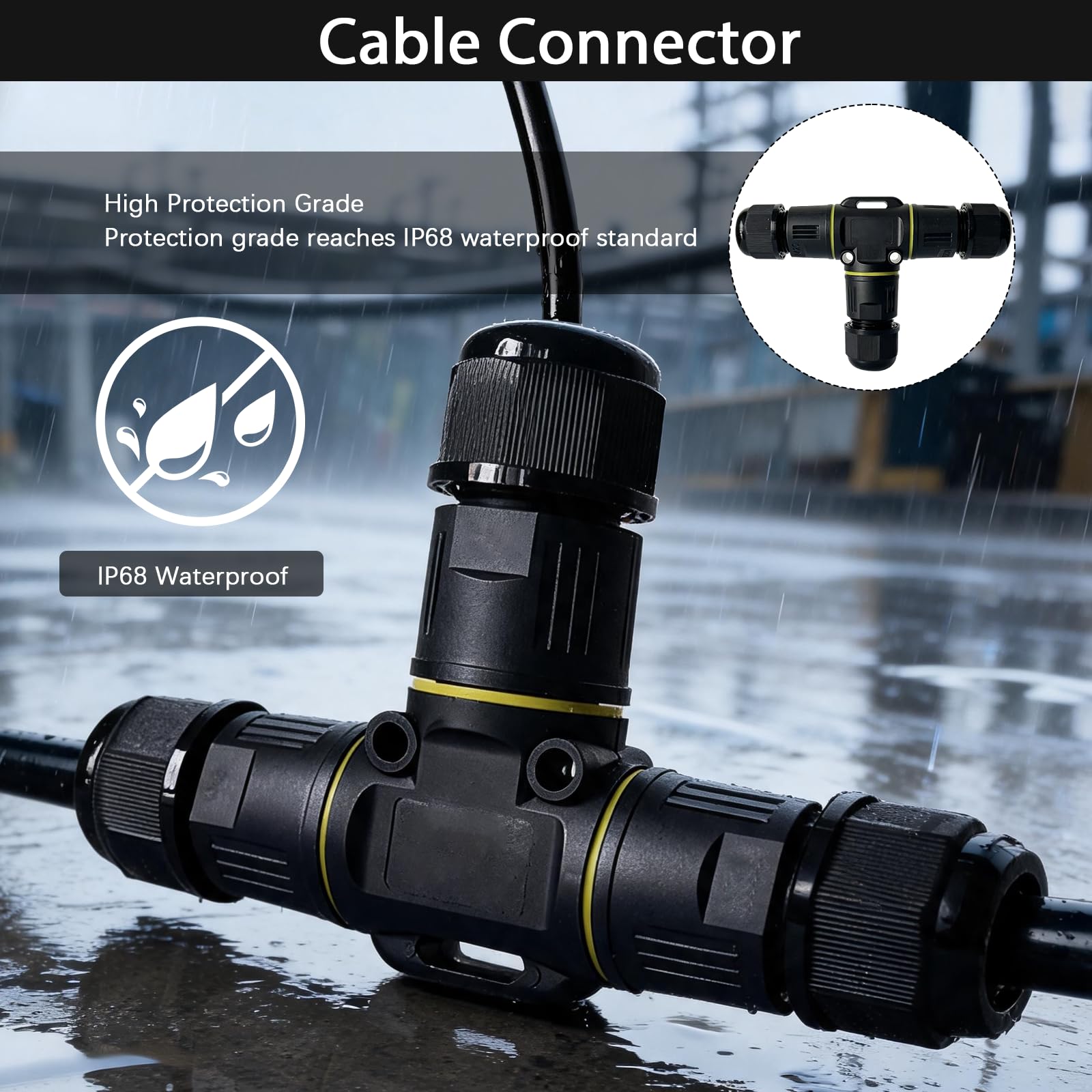 Connettori Per Cavi Impermeabili IP68, Set Da 12 Pezzi Di Connettori A 3 Pin Per Cavi Interrati Connessione Rapida Facile Installazione Per Cavi Con Diametro Da 3 A 12 mm