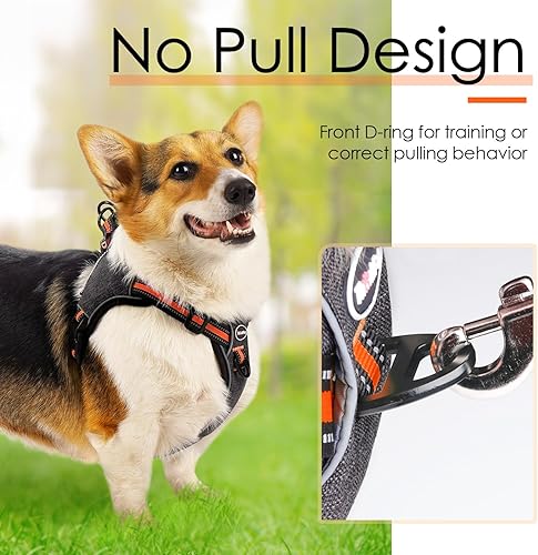 Miniatura 3 de ThinkPet Dog Harness for Medium Dogs No Pull, Escape Proof Step-in Reflective Dog Vest Adjustable Breathable Halter Harness with BackFront Clip for
