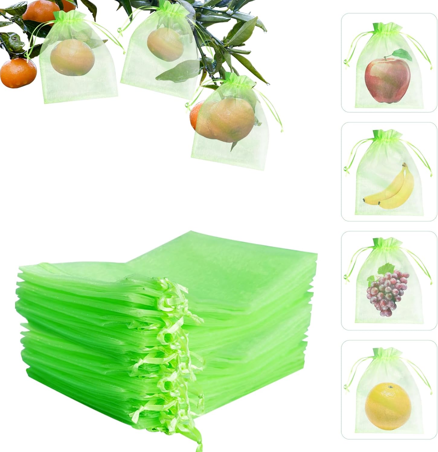 Reengull 50 Pcs Fruit Protection Bags for Fruit Tree 6 * 8