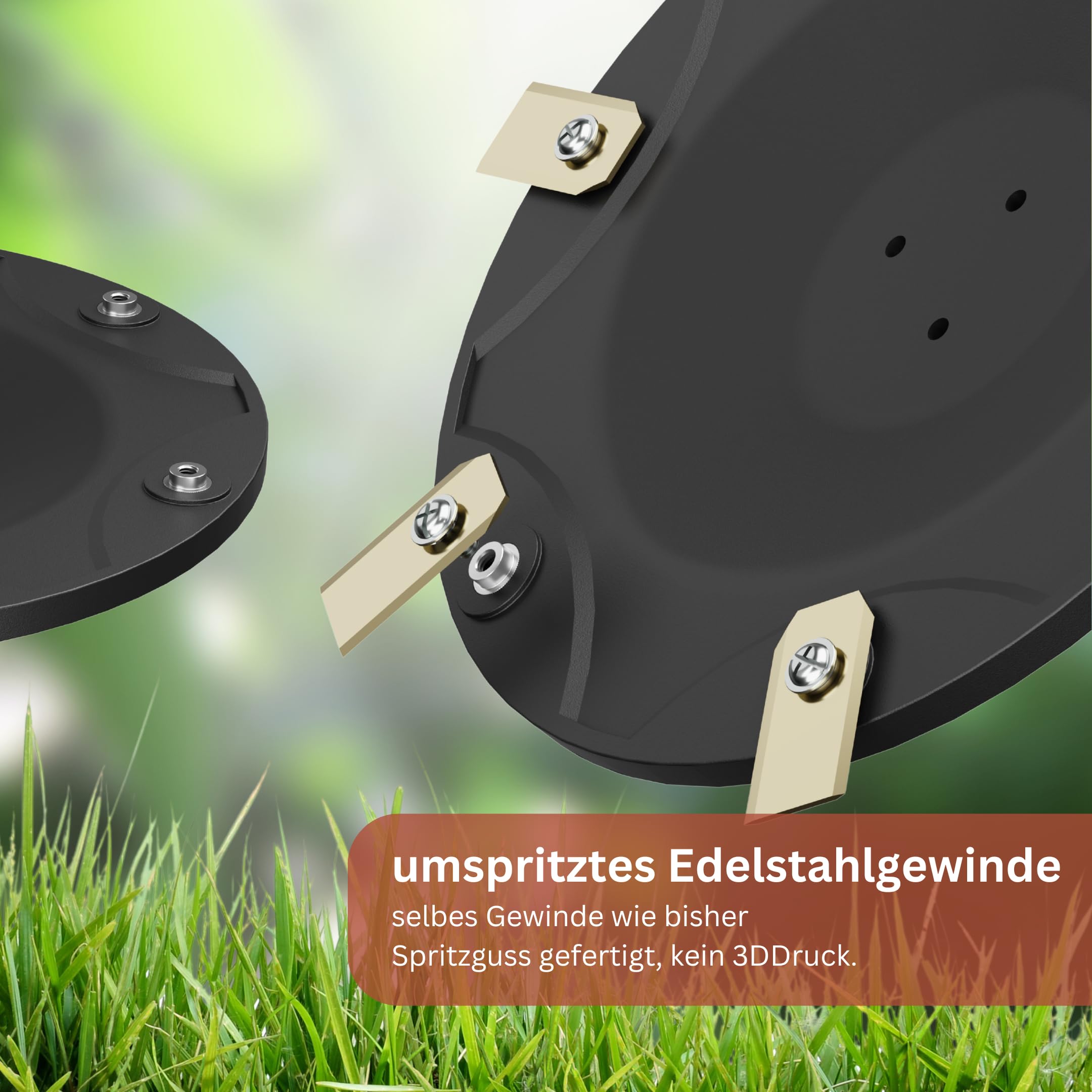 3DHerb 6er Messerscheibe kompatibel mit ECOVACS Goat O500 O600 O800 O1200 G1-800 G1-2000 G1 - Premium Mähteller aus glasfaserverstärktem Kunststoff für 6 Klingen