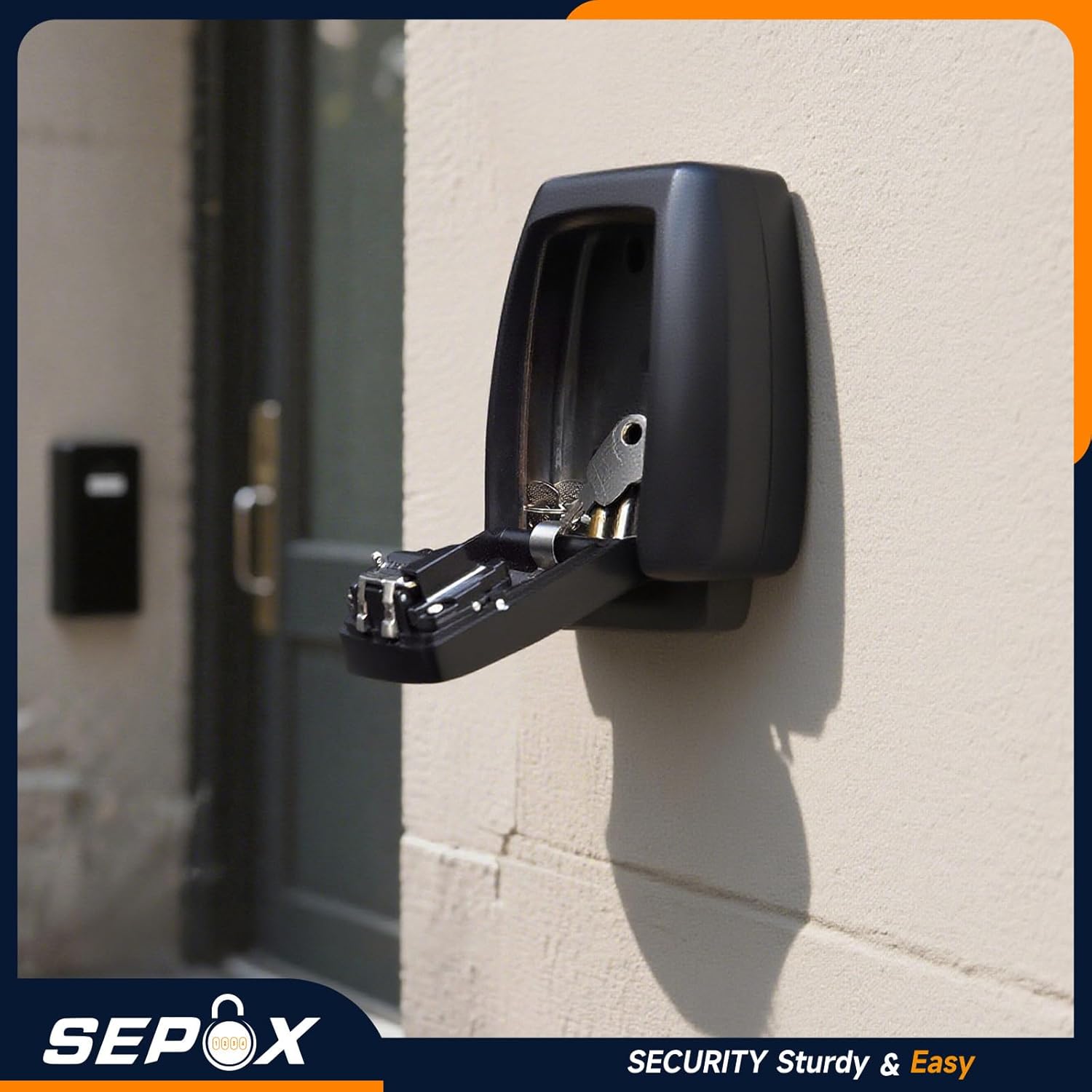 SEPOX® 3pcs Security Lock Boxes Bundle (1 Blue Fire and Water Resistant Safe + 2 Stainless Steel Key Lock Boxes) - Combination Lock, 3-Ft Cable & Wall Mount for Travel/Dorm/Car/Home/Office | Stores Ca