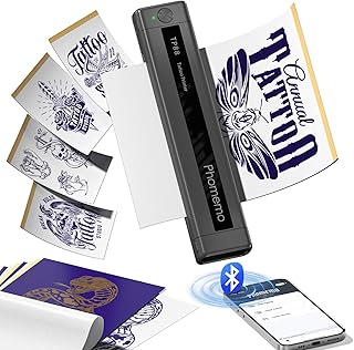 Phomemo TP88 Tattoo Transfer Stencil Printer- Thermal Tattoo Printer with 10pcs Transfer Paper, Bluetooth Tattoo Machine f...