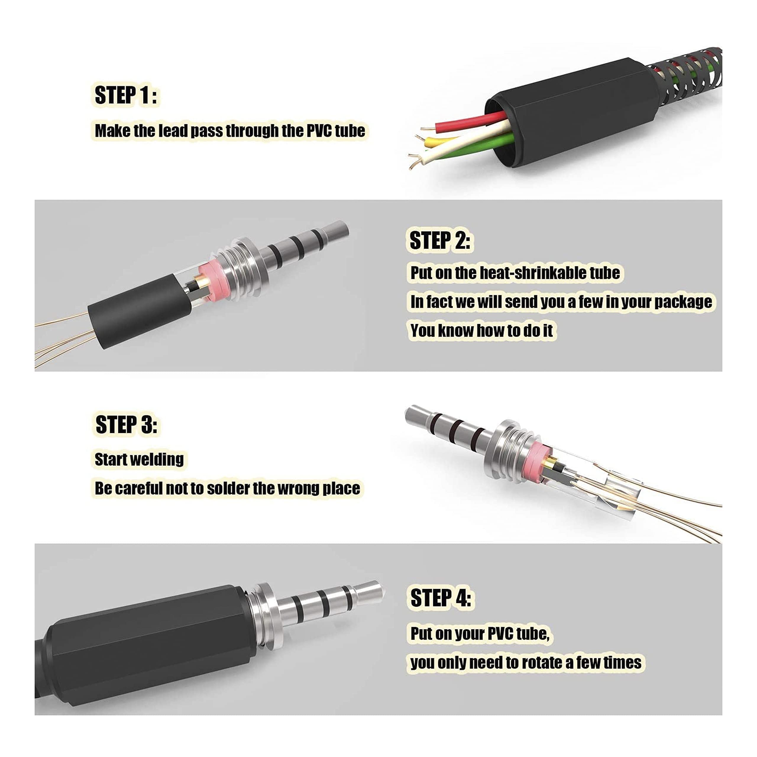 5x Spine Jack 3.5mm Maschio Da Saldare Adaptout - Connettore Stereo In Metall | Per Cuffie, Microfoni - Foto 2