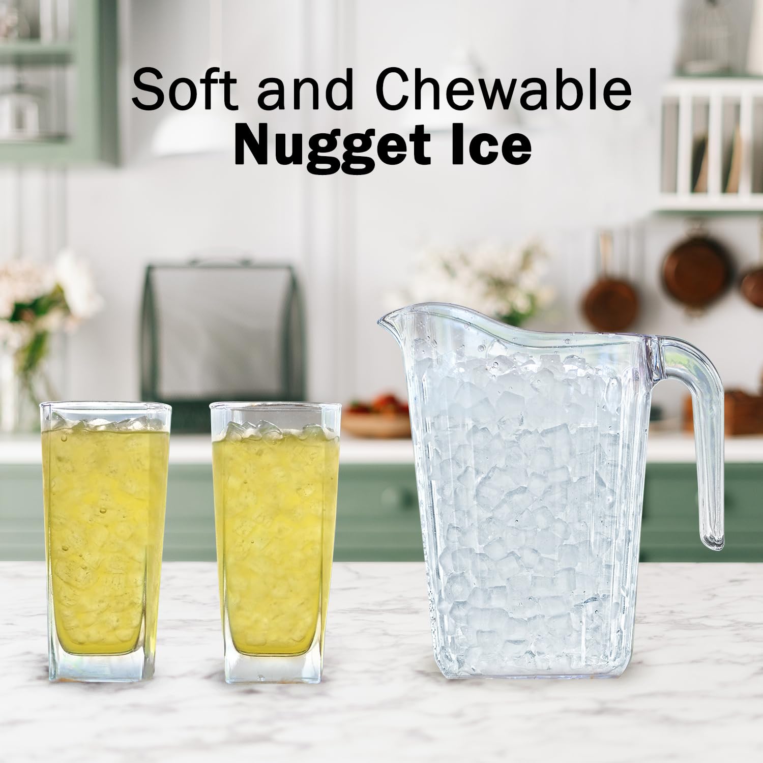 Deco Chef Self Dispensing Nugget Ice Maker Countertop, 46lb Per Day Automatic Chewable Ice, 1.8lb Per Hour, Stainless Steel (Adimn01) on Fridge.com - View 3