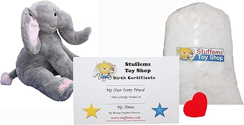 Miniatura 2 de Animal de peluche Make Your Own Mini 8inch Happy elefante con ojos bordados Kitno requiere costura.