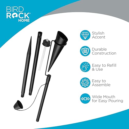 Vista 2 de BIRDROCK HOME Ibiza Torches - Citronela fácil de rellenar - Linterna de llama - Iluminación de patio trasero exterior - Lámpara de metal - Linterna