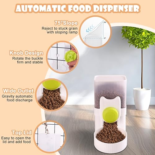 Miniatura 10 de Dispensador automático de agua para mascotas, con sifón automático de capacidad de 1 litro, dispensador de agua colgante para perros y gatos,