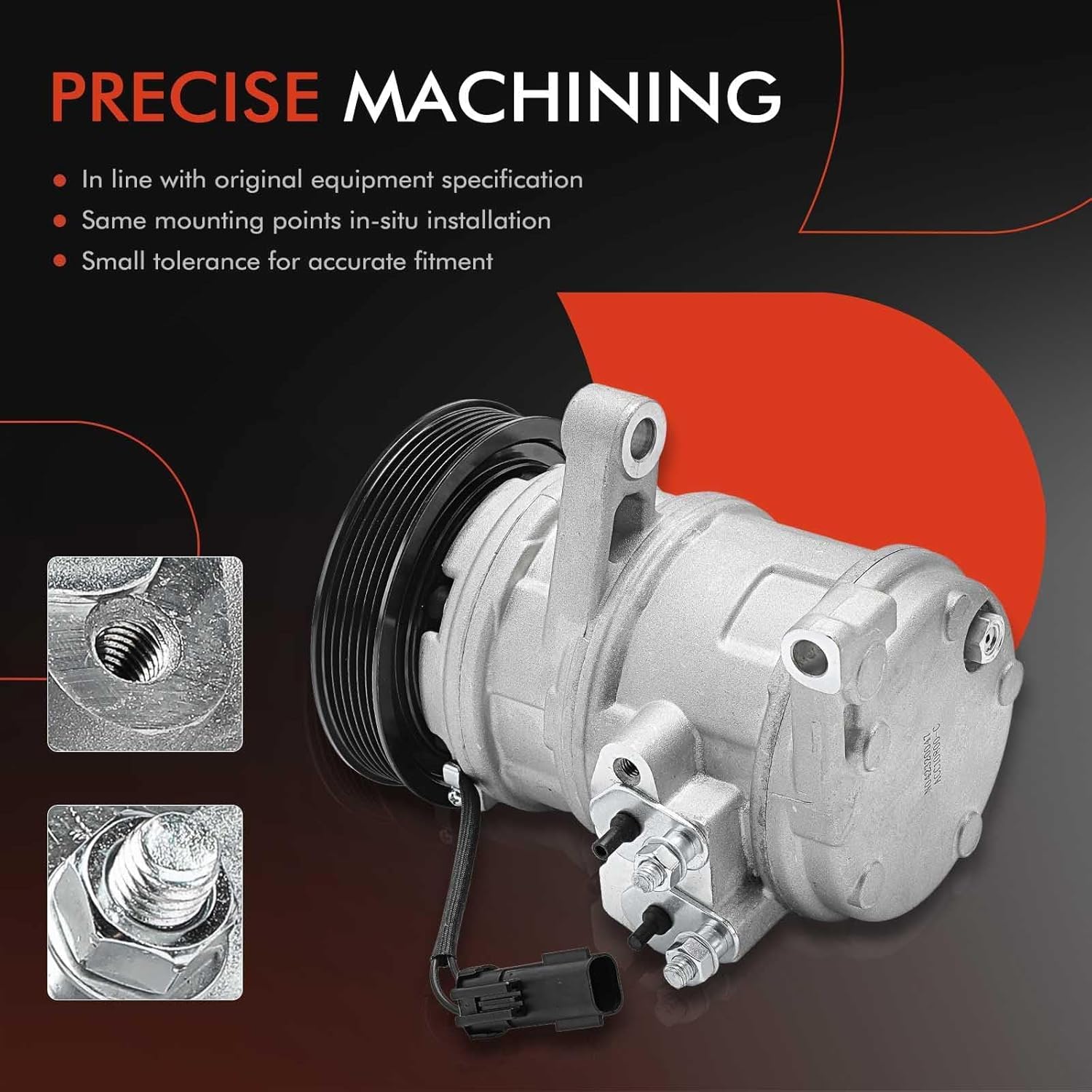 A-Premium Air Conditioner AC Compressor with Clutch Compatible with Dodge Ram 1500 2004-2007, Dakota 2004-2007 & Mitsubishi Raider 2006-2007, 3.7L 4.7L