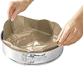 3 Pagen 2 Permanent Baking Sheets for Baking Moulds - Reusable, Heat Resistant & Non-Stick - Reusable Baking Paper Dishwasher Safe - Brown - Set of 2 (Round and Square) - 20 x 32 cm & Diameter 26 cm