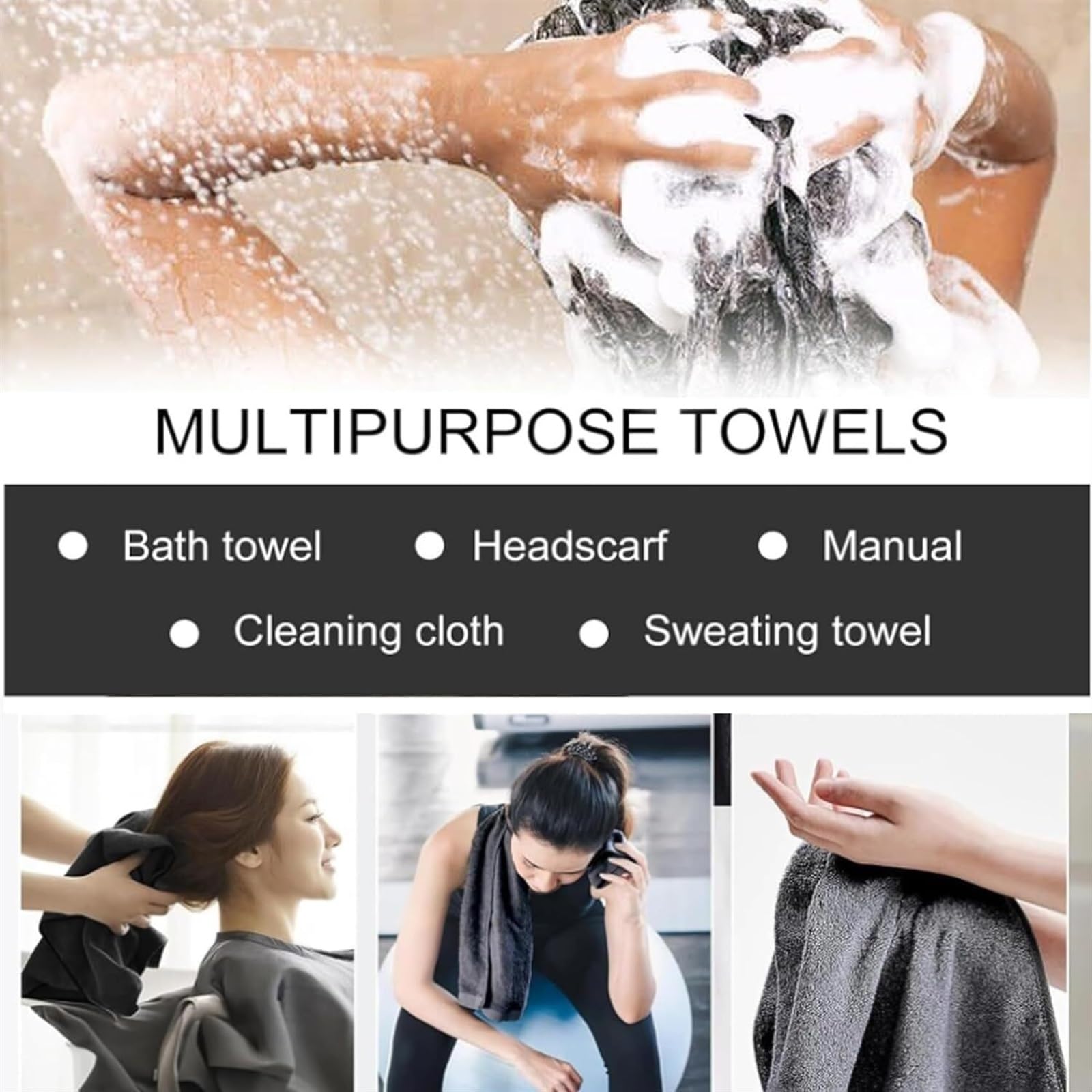 Wusboo Total Clean Chiffon Microfibre-5 Pièces, Serviette à