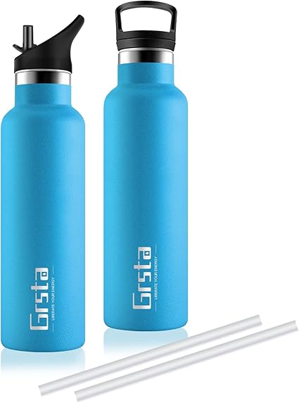 Amazon Grsta 水筒 600ml スポーツ飲料対応水筒 スポーツドリンク 水筒 炭酸用水筒 水筒 ストロー 保冷 真空断熱炭酸ボトル 二重構造 保温保冷 漏れにくい 軽量 ステンレス 水筒 男の子 女の子 子供 大人 おしゃれ 水筒 小学生ランキング 水筒 マグボトル