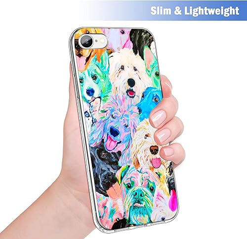Miniatura 9 de Funda de TPU transparente con diseño de collage vintage estético para iPhone 7, iPhone 8, collage de academia oscura, a prueba de golpes, para