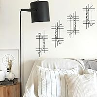 Vista 6 de ZEXUIRU Juego de 4 piezas de arte de pared de metal con diamantes de imitación, decoración de pared abstracta de hierro con diamantes de imitación