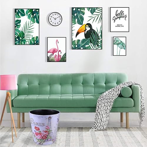 Miniatura 6 de Cubo de basura de 2.64 galones, cesta de basura decorativa, cesta de papel de piel sintética, bote de basura impermeable para baño, dormitorio,