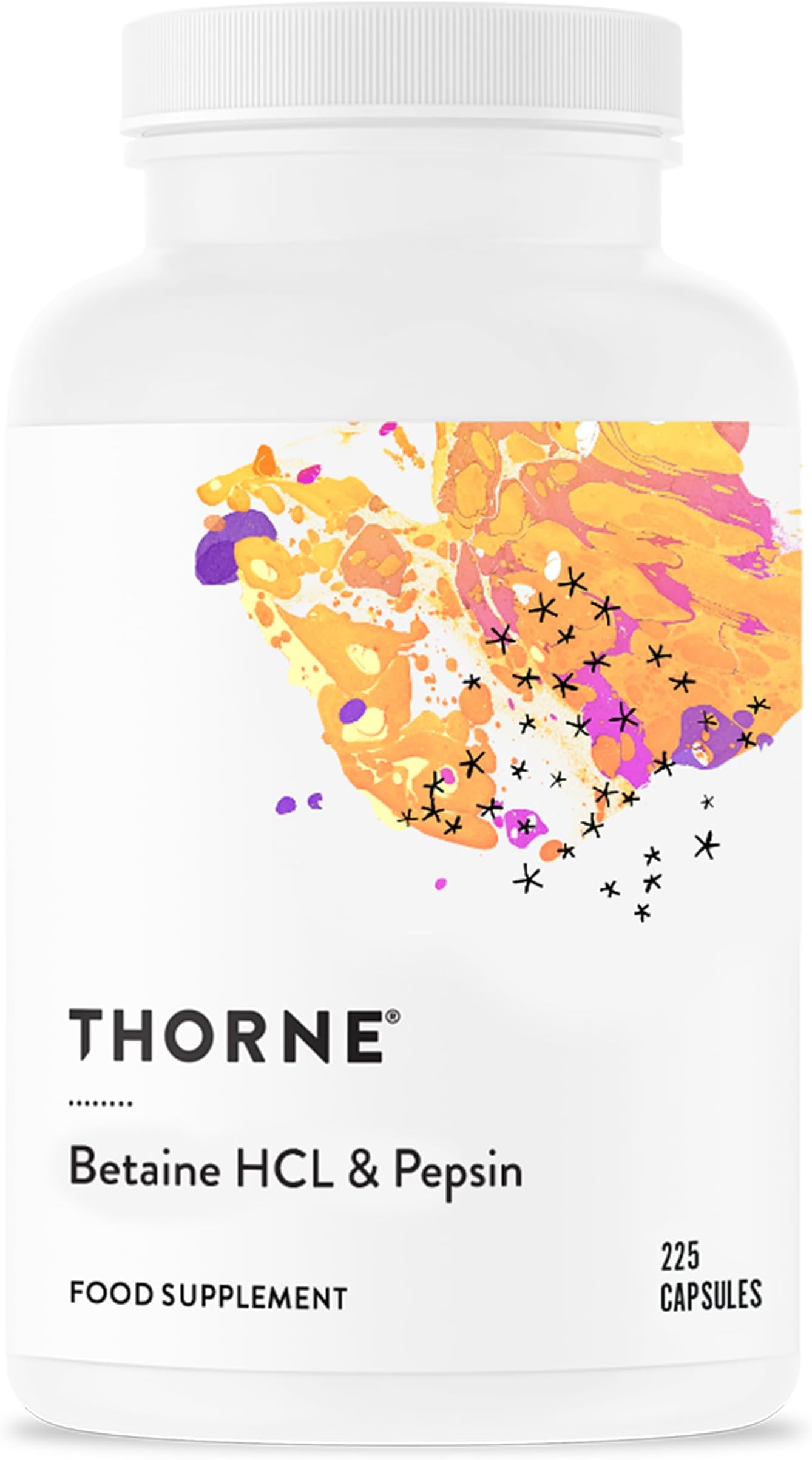 Thorne Betaine HCL & Pepsin, 225 Capsules