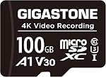 GIGASTONE 100GB Micro SD Card, A1 V30 4K Video Recording, Compatible with Security Camera, Dash Cam, Drone, 100MB/s MicroSDXC Memory Card UHS-I, with Adapter