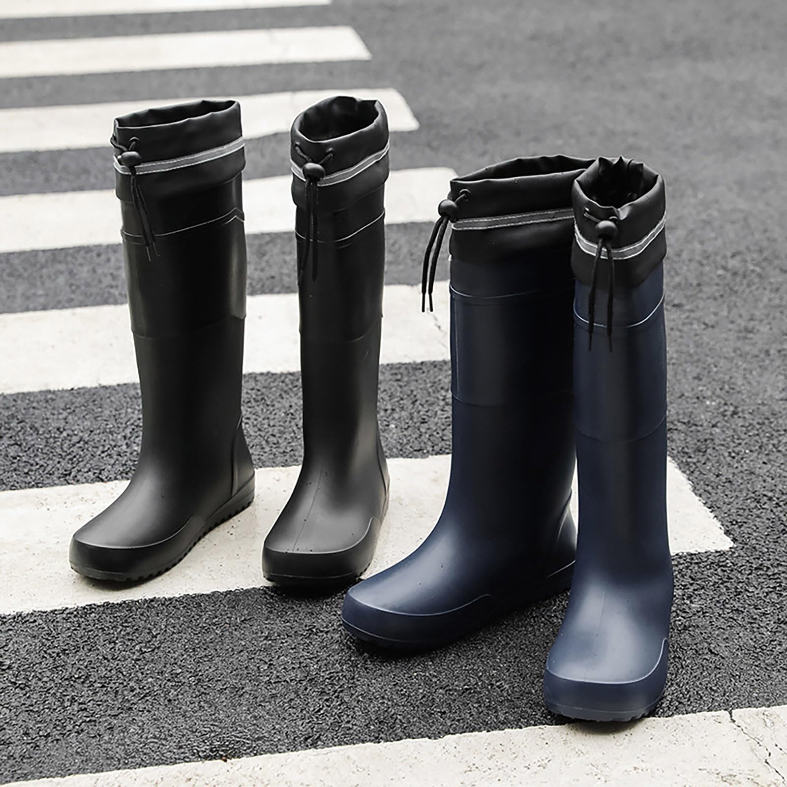 Gummistiefel Damen Halbhoch, Regenstiefel Herren Gummistiefel Weit