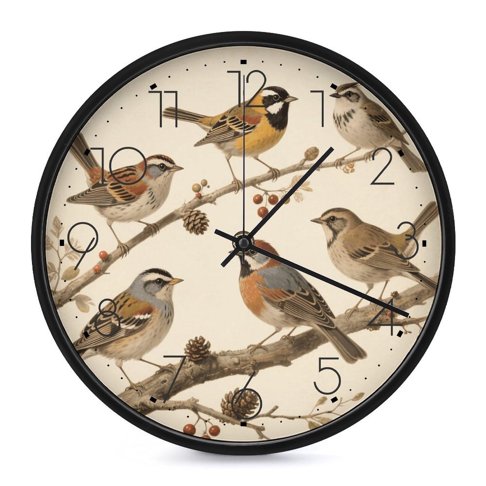 Horloge murale vintage 25,4 cm à piles pour salon et cuisine