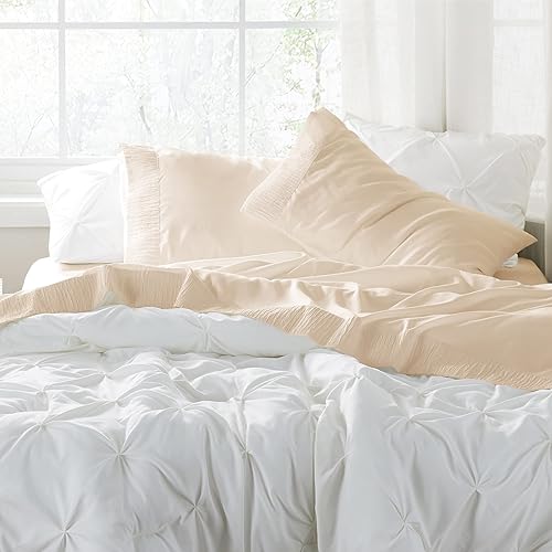 Miniatura 6 de Bedsure Juego de funda de almohada de satén tamaño queen para cabello y piel, color beige