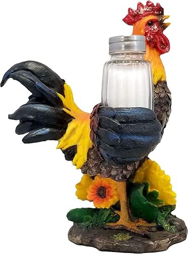 Miniatura 3 de DWK Juego de 3 piezas de 8 pulgadas de Spice to Crow About Country Rooster Salt and Pepper Shaker Figurine Display Holder Kitchen and Dining