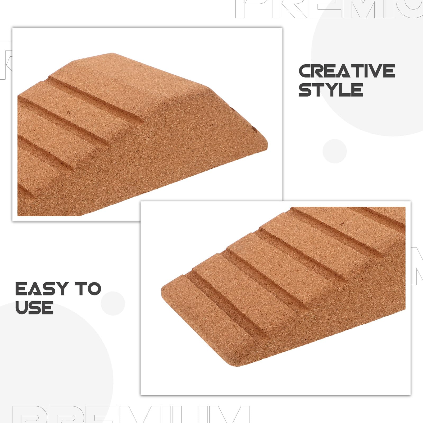 Healvian Bloque De Yoga Trapezoidal De Corcho Bloque De Yoga Trapezoidal De Corcho Antideslizantes Para Sentadillas