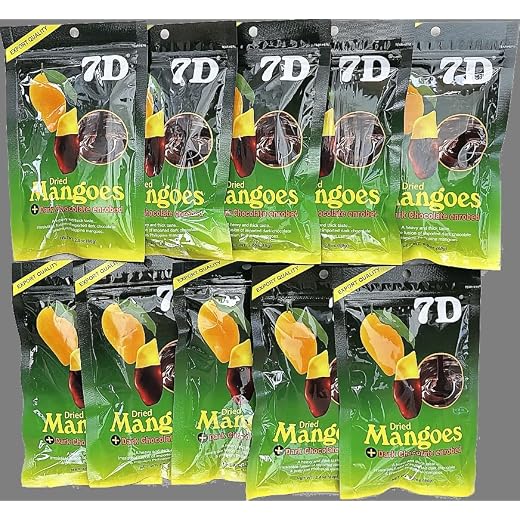 7D Cebu Dried Mangoes Dark Chocolate Dipped (10 packs X 80g)