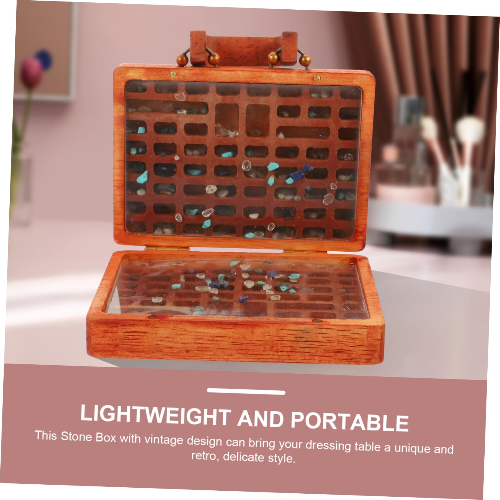 SOIMISS 3pezzi Scatola Organizer Per Pietre e Minerali Legno Con Scomparti Custodia Per Collezione Di Cristalli e Decorazioni Design Elegante e Funzionale Per Appassionati Di Gemme
