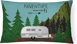 Caroline's Treasures VHA3022PW1216 Airstream Camper Adventure Awaits Canvas Fabric Decorative Pillow, Multicolor, 12Hx16W