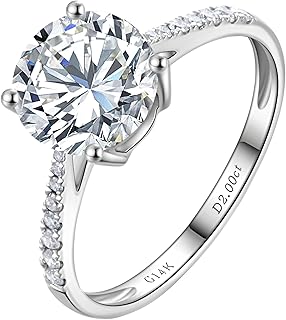 1-3 Carat Lab Grown Diamond Engagement Rings for Women,14K White Gold Cl...
