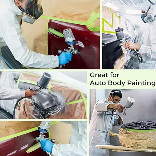 Miniatura 6 de KUANVE 8 rollos de papel de enmascarar precintado para pintar, cinta adhesiva de 6 pulgadas x 50 pies, papel kraft autoadhesivo para pintura,